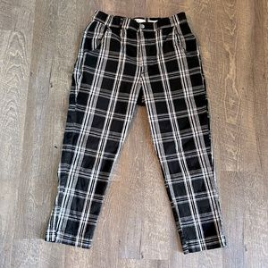 HOLLISTER Black and White Plaid Pants